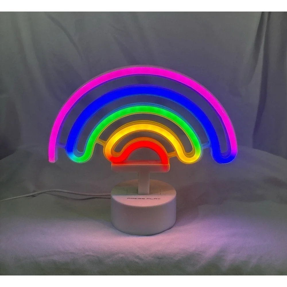 Colorful Rainbow Neon Led Night Lights Lamp Battery Operated‎